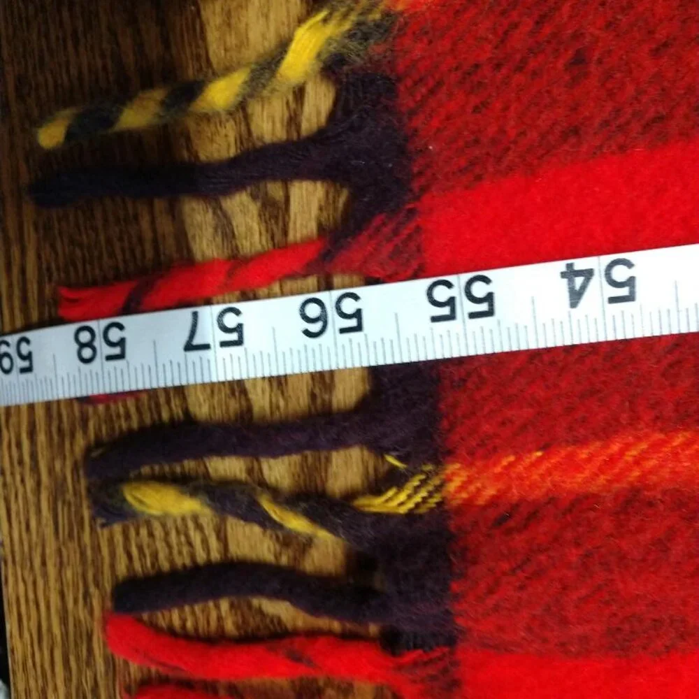 Vintage Faribo Throw Blanket Plaid Red/Black 55